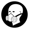 Wear Respirator Symbol Sign,Vector Illustration, Isolated On White Background Label. EPS10