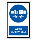 Wear Safety Belt Symbol Sign,Vector Illustration, Isolated On White Background Label. EPS10