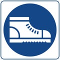 Wear safety footwear. Protective safety boots must be worn, mandatory sign