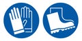 Wear safety gloves and footwear sign