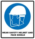 Wear safety helmet and face shield