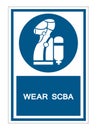 Wear SCBA (Self Contained Breathing Apparatus) Symbol On White Background