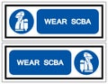 Wear SCBA Symbol Sign, Vector Illustration, Isolate On White Background Label .EPS10