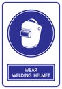 Wear welding helmets sign and symbol