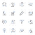 Wearable monitoring line icons collection. Smartwatch, Fitness, Tracking, Health, Activity, Sleep, Heart rate vector and