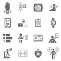 Wearable smart electronic patch flat icons