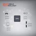 Wearable technology infographics with smart