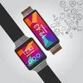 Wearable vector smart watches with icon