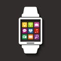 Wearables technology device with apps icons