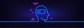 Weariness line icon. Difficult fatigue sign. Neon light glow effect. Vector