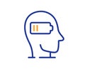 Weariness line icon. Difficult fatigue sign. Vector