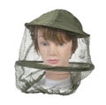 Wearing Bee Keeper Hat Royalty Free Stock Photo