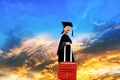 Wearing a doctoral graduation clothing students Royalty Free Stock Photo