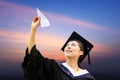 Wearing a doctoral graduation clothing students Royalty Free Stock Photo