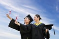 Wearing a doctoral graduation clothing students Royalty Free Stock Photo