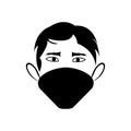 Wearing a mask to avoid simple vector illustration design viruses