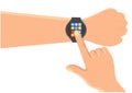 Wearing a smartwatch for exercise, timer find statistical values Helps to take care of physical health to be more complete Healthy