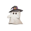 Cute watercolor Halloween ghost.