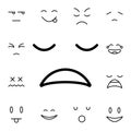 Weary, face flat vector icon in emotions pack