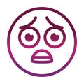 Weary funny smiley emoticon face expression gradient style icon