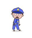 Weary Inspector Face Vector