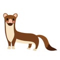 Weasel animal cartoon character vector illustration