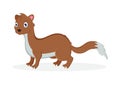 Cute Weasel Cartoon Character Vector Illustration Royalty Free Stock Photo