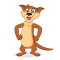 Weasel cartoon mascot smiling Royalty Free Stock Photo