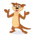 Weasel cartoon mascot smiling and standing Royalty Free Stock Photo