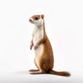 Weasel isolated on white created with Generative AI