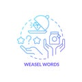 Weasel words blue gradient concept icon Royalty Free Stock Photo