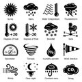 Weater icons set, simple style Royalty Free Stock Photo