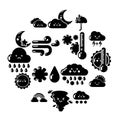 Weater icons set, simple style Royalty Free Stock Photo