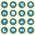 Weater icons set, simple style Royalty Free Stock Photo