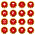 Weater icons set, simple style Royalty Free Stock Photo