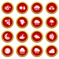 Weater icons set, simple style Royalty Free Stock Photo