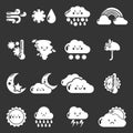 Weater icons set grey Royalty Free Stock Photo