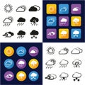 Weather All in One Icons Black & White Color Flat Design Freehand Set Royalty Free Stock Photo