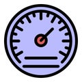 Weather barometer icon color outline vector Royalty Free Stock Photo