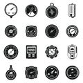 Weather barometer icons set, simple style Royalty Free Stock Photo