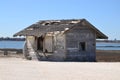 Weather beaten shack or house by the water Royalty Free Stock Photo