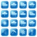 Weather blue icons set Royalty Free Stock Photo