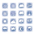 Weather blue icons set Royalty Free Stock Photo