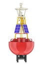 Weather buoy, navigation or meteorological buoy. 3D rendering