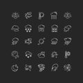 Weather chalk white icons set on black background Royalty Free Stock Photo