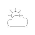 Weather cloud sun outline icon. Signs and symbols can be used for web, logo, mobile app, UI, UX Royalty Free Stock Photo