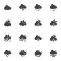 Weather cloud vector icons set