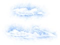 Weather. Cloudy. Clouds isolated on a white background. Sketch