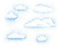 Weather. Cloudy. Clouds isolated on a white background. Sketch
