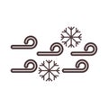 Weather cold snowflakes winter line icon style